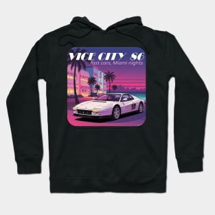 Vice City, Miami Nights, 1986 Ferrari Testarossa Hoodie